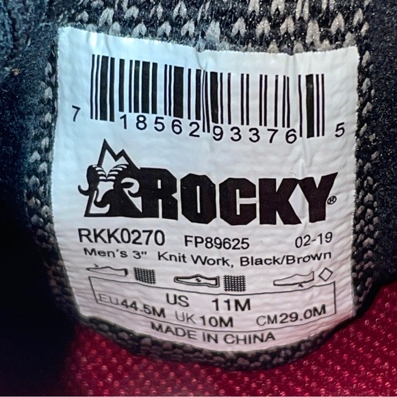 Rocky Men's 11M WorkKnit LX Gray And Black RKKK0270 Athletic Work Shoe EUC! - Picture 8 of 9
